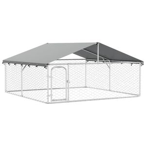 vidaXL Utend&oslash;rs hundeg&aring;rd med tak 300x300x150 cm