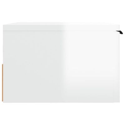vidaXL Veggmonterte nattbord 2 stk høyglans hvit 34x30x20 cm