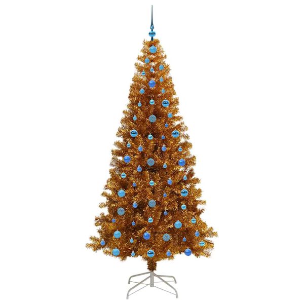 vidaXL Juletre med 300 LED med stativ Gull 210 cm PET