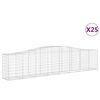 vidaXL Gabionkurver buede 25 stk 400x50x80/100 cm galvanisert jern