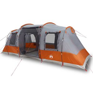 vidaXL Tunneltelt for camping 4 personer gr&aring; og oransje vanntett