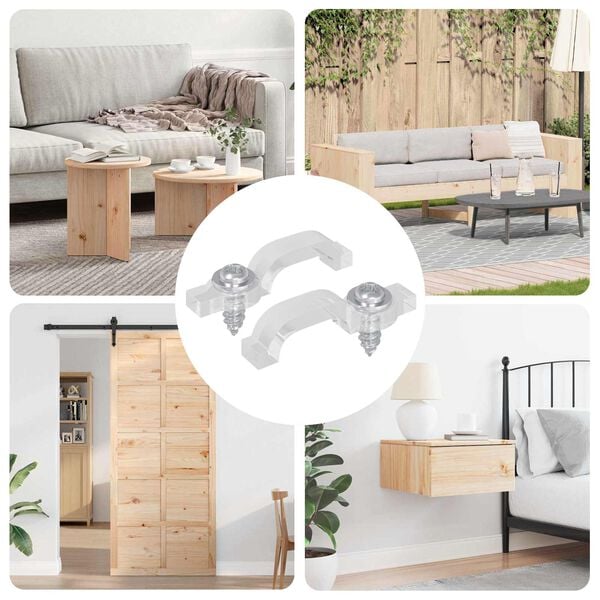 vidaXL LED Strip Clips 2 pcs Gjennomsiktig 2 x 1 x 0.5 cm