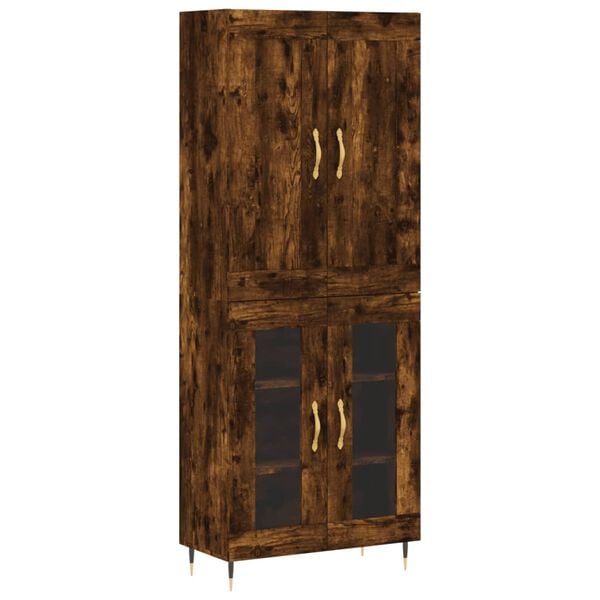vidaXL Highboard r&oslash;kt eik 69,5x34x180 cm konstruert tre