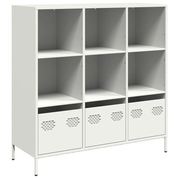 vidaXL Highboard hvit 101,5x39x103,5 cm st&aring;l