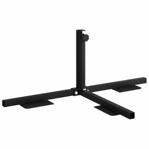 vidaXL Halv Parasol Base Ramme Svart St&aring;l for 32-38 mm Pole
