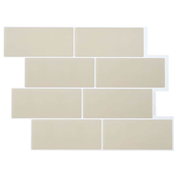 vidaXL Subway-flis 10 pcs Beige 29.4 x 21.4 cm Polyuretan og PET