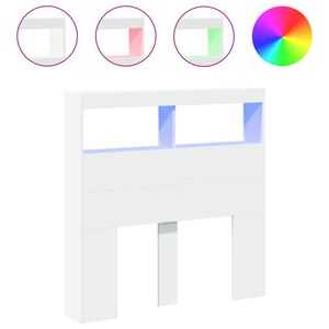vidaXL Hodegavl skap med LED hvit 100x17x102 cm