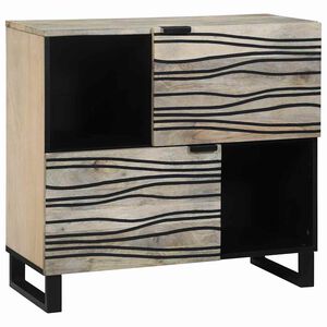 vidaXL Sideboard Hvit 80 x 33 x 75 cm heltre mango