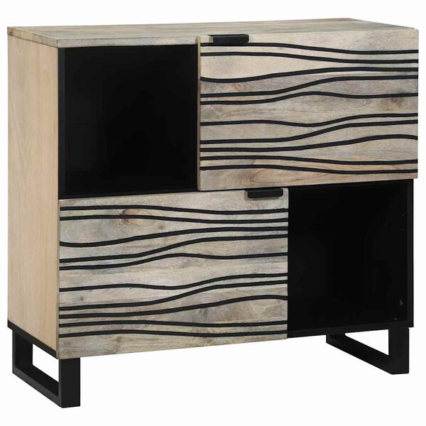 vidaXL Sideboard Hvit 80 x 33 x 75 cm heltre mango