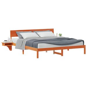 vidaXL Sengestamme med hodegjerde Vokset Brun 180 x 200 cm Massiv furu
