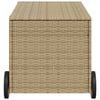 vidaXL Putekasse med hjul blandet beige 190L cm polyrotting
