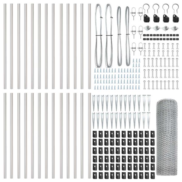 vidaXL Gjerdep&aring;le s&oslash;lv 50 x 0,4 m (25 mm nett) St&aring;l