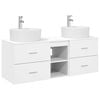 vidaXL Baderomsskapsett 3 stk. Hvit 129 x 44.5 x 82 cm Konstruert tre