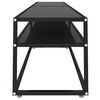 vidaXL TV-benk svart 220x40x40,5 cm herdet glass
