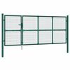 vidaXL Hageport med netting gr&oslash;nn 350x125 cm galvanisert st&aring;l