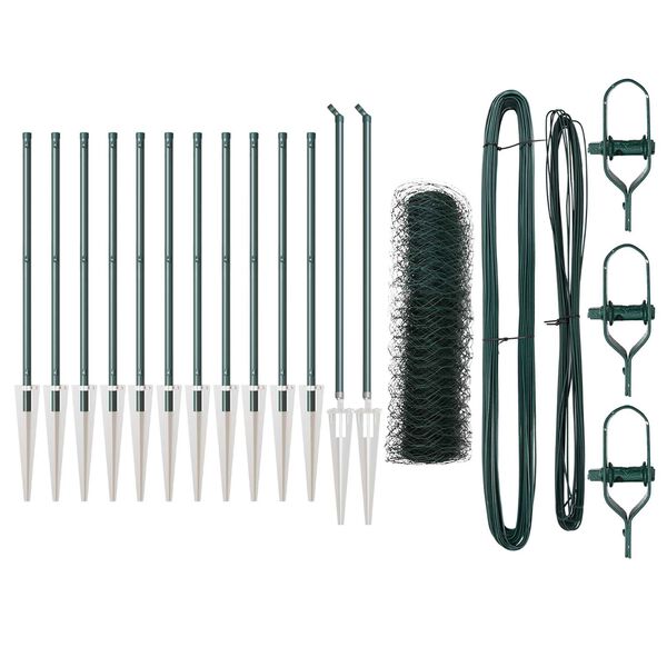 vidaXL Gjerdep&aring;le gr&oslash;nn 25 x 0,6 m (50 mm mesh) St&aring;l og PVC