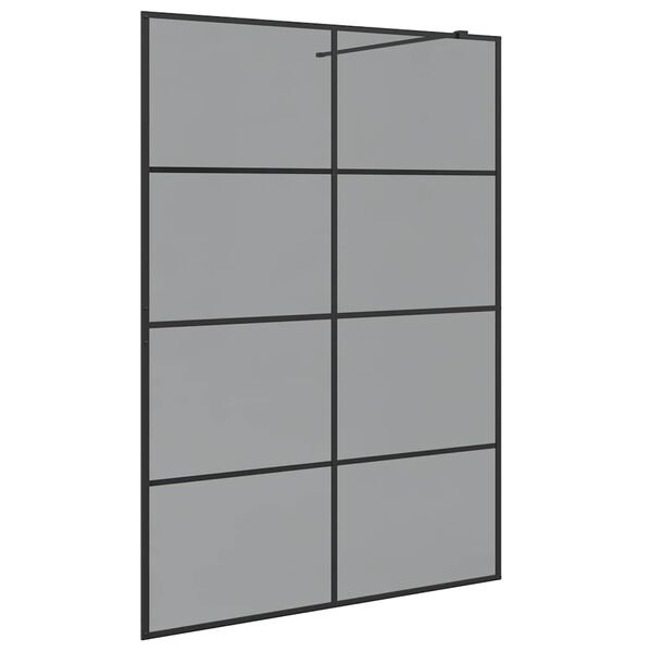 vidaXL Walk-in Dusjvegg Svart 140 x 195 cm herdet glass