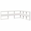 vidaXL Bokhylle sengegavl L-formet hvit 135 cm heltre furu