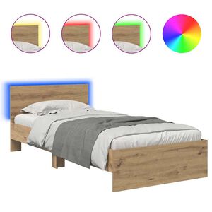 vidaXL Sengestamme Artisan Eik 100 x 200 cm Konstruert tre