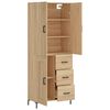 vidaXL Highboard sonoma eik 69,5x34x180 cm konstruert tre