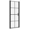 vidaXL Dusjd&oslash;r herdet glass 81x195 cm svart