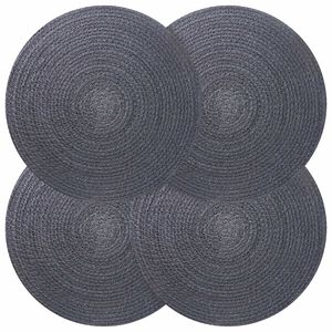 vidaXL Jute Placemets 4 stk. M&oslash;rkegr&aring; 100% Tossa Jute