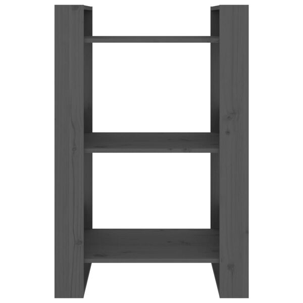 vidaXL Bokhylle/romdeler gr&aring; 60x35x91 cm heltre furu