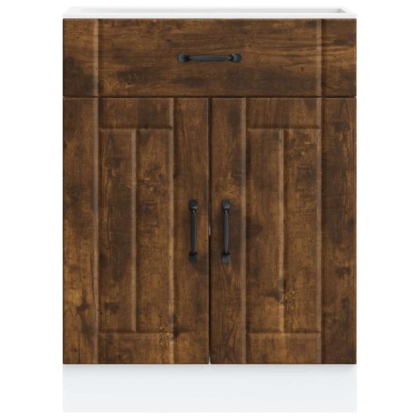 vidaXL Kj&oslash;kken underskap Lucca r&oslash;kt eik konstruert tre