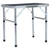 vidaXL Sammenleggbart campingbord grå aluminium 60x45 cm
