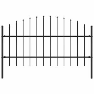 vidaXL Hagegjerde Woerden med spydtopp st&aring;l 170x100 cm svart