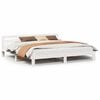 vidaXL Sengeramme med madrass hvit 200x200 cm heltre furu
