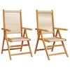 vidaXL Klappstoler 2 stk. beige heltre akasie og polypropylen