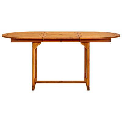 vidaXL Utendørs spisebord (120-170)x80x75 cm heltre akasie