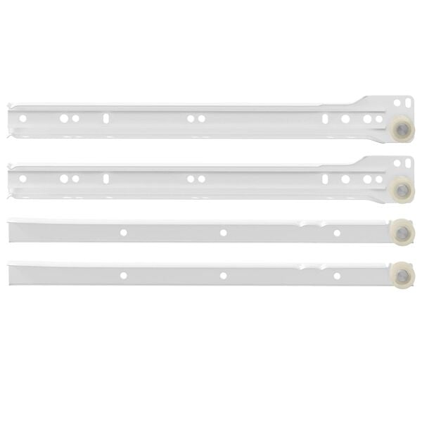 vidaXL Skuffeskinne 12 pcs Hvit 300 mm St&aring;l