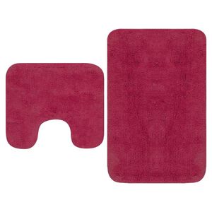 vidaXL Baderomsmattesett 2 stk stoff fuksia
