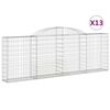 vidaXL Gabionkurver buede 13 stk 300x30x100/120 cm galvanisert jern