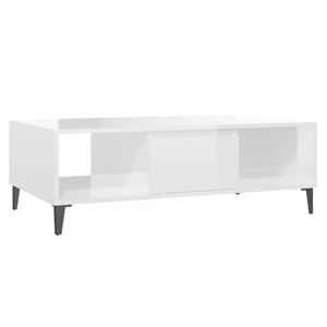 vidaXL Salongbord h&oslash;yglans hvit 103,5x60x35 cm konstruert tre
