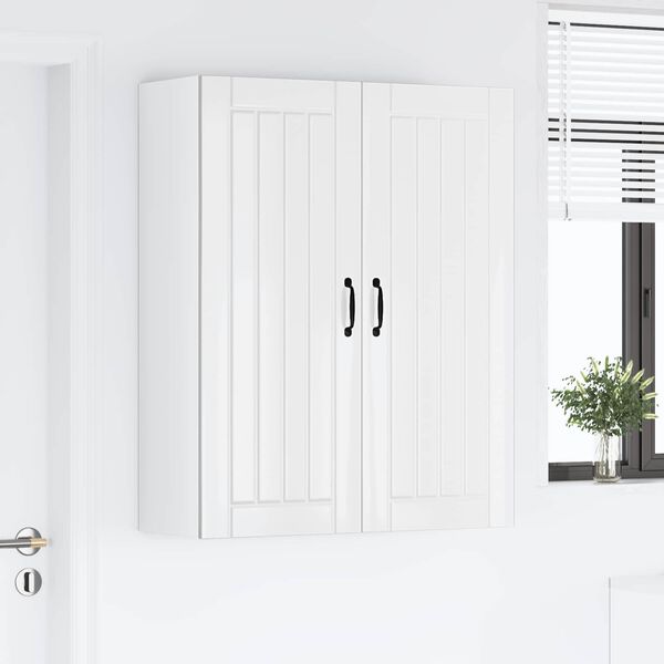 vidaXL Kj&oslash;kkenskap Lucca H&oslash;gglans hvit 80 x 31 x 100 cm Konstruert tre