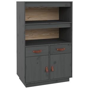 vidaXL Highboard gr&aring; 67x40x108,5 cm heltre furu