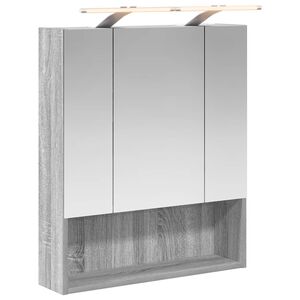 vidaXL Baderomsspeilskap Gr&aring; Sonoma 60 x 14.5 x 70 cm Konstruert tre