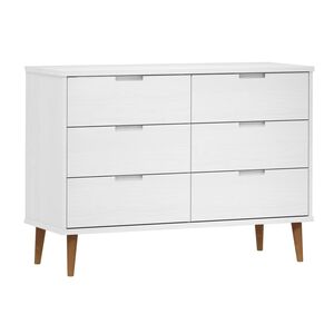 vidaXL Kommode MOLDE hvit 113x40x80 cm heltre furu