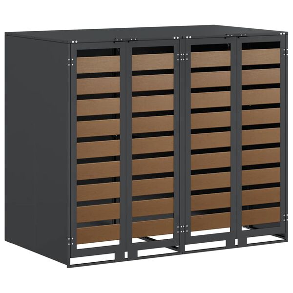 vidaXL Oppbevaring for 3 s&oslash;ppelb&oslash;tter Antrasitt 340 x 77.5 x 115.5 cm