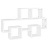 vidaXL Bilformet vegghylle hvit 82x15x51 cm konstruert tre