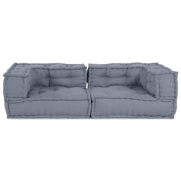 vidaXL Modulsofa 3 pcs Grå 140 x 70 x 36 cm stoff