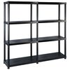 vidaXL Oppbevaringshylle 4 niv&aring;er svart 122x30,5x130 cm plast