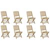 vidaXL Sammenleggbare hagestoler 8 stk 44x50x88 cm heltre akasie