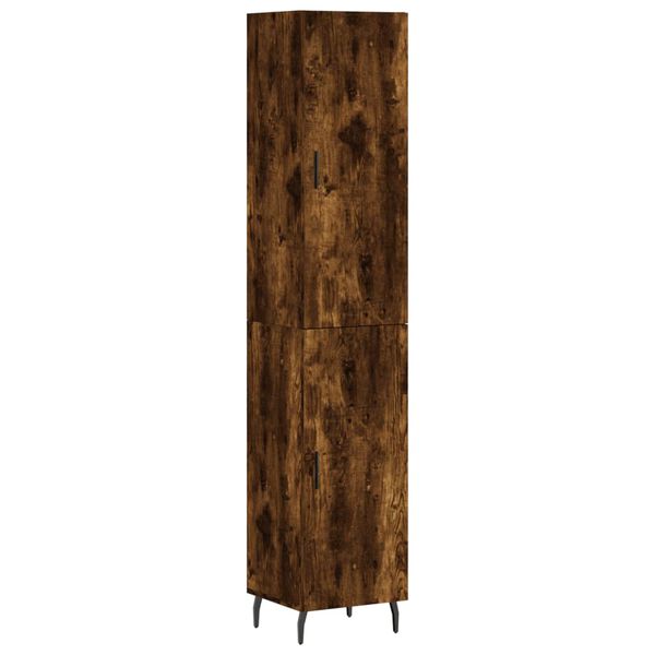 vidaXL Highboard r&oslash;kt eik 34,5x34x180 cm konstruert tre