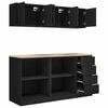 vidaXL Garasjeskap 6 stk svart konstruert tre