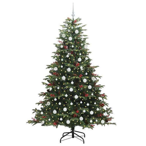 vidaXL Kunstig juletre med 300 LED gr&oslash;nn 210 cm PVC og Metall og Plast