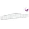 vidaXL Gabionkurver buede 8 stk 400x50x40/60 cm galvanisert jern